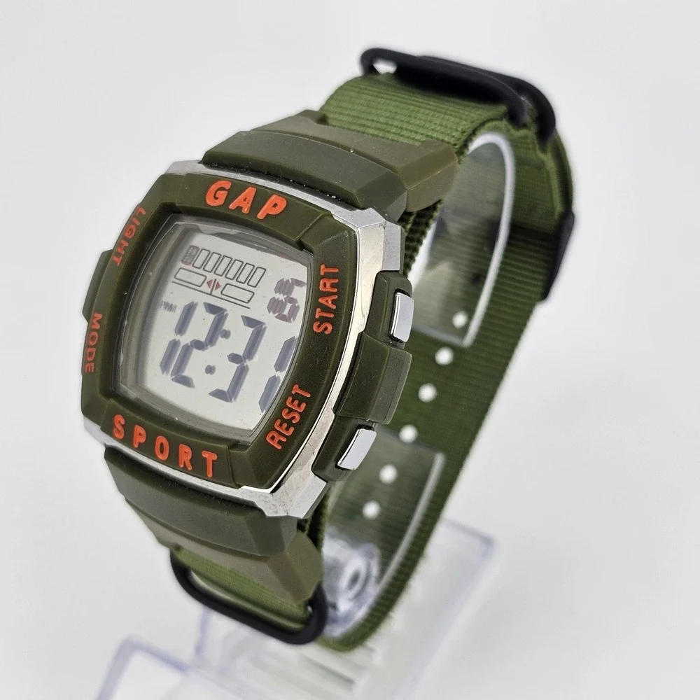 VTG Gap Sport Men's Digital Watch 45MM‎ New Army Green Nylon Band New Battery